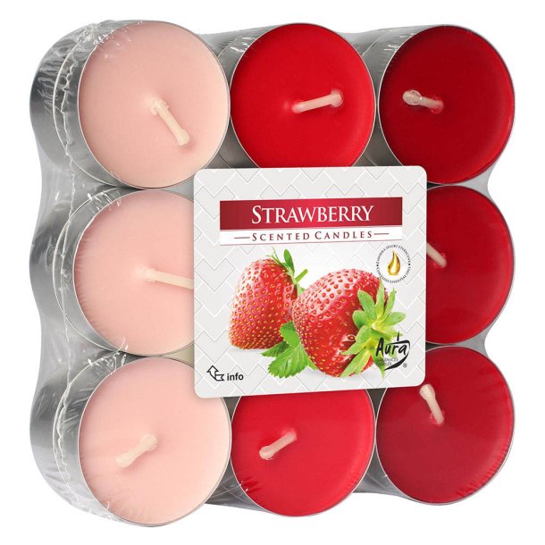 Doftljus 18 st. Strawberry vrmeljus med doft