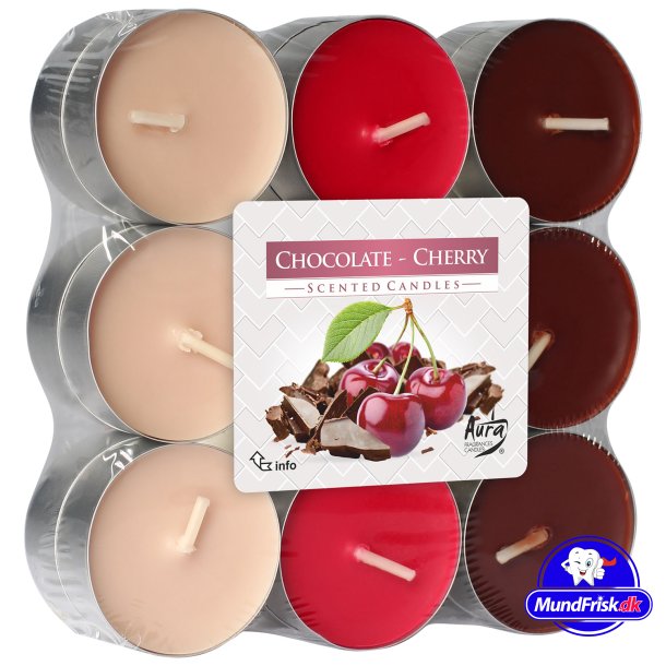 Duftlys 18 stk. Chocolate/Cherry Fyrfadslys Med Duft