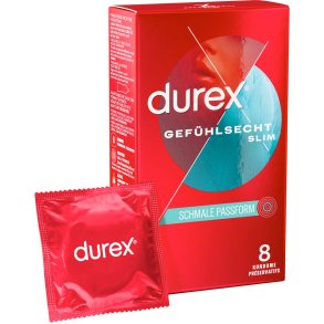 Durex Kondomer Thin Feel Slim Fit Tynde 8 stk.