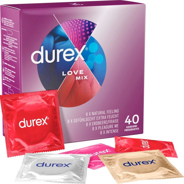 Durex Condoms Love Mix pakke 40 stk.