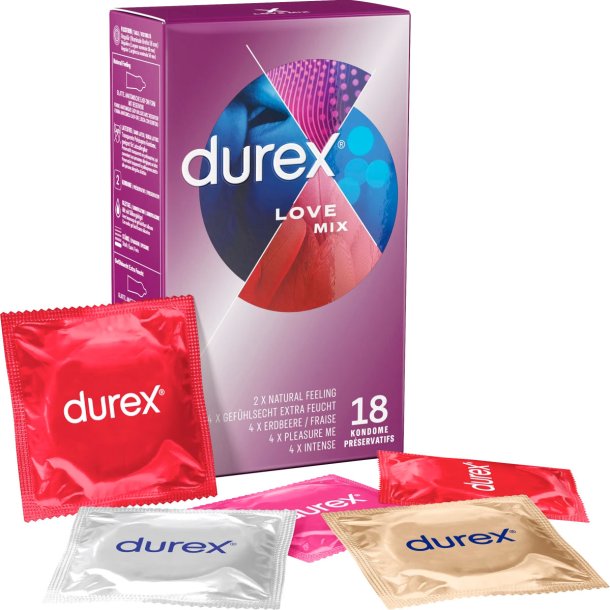 Durex Condoms Love Mix frpackning 18 st.