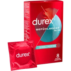 Durex Kondomer Thin Feel Slim Fit Tynde 8 stk.