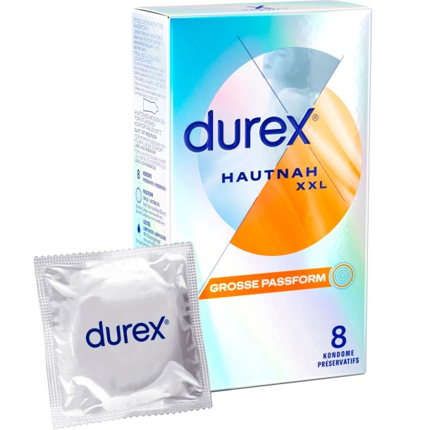 Durex XXL Kondomer Nude Ultra Thin 60 mm. 8 stk.