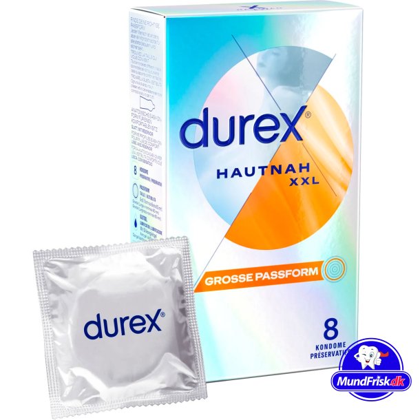 Durex XXL Kondomer Nude Ultra Thin 60 mm. 8 stk.