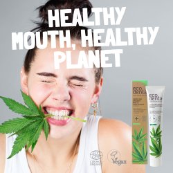 EcoDenta Organic MultiFunctional Tandkrm Hemp Oil 75 ml