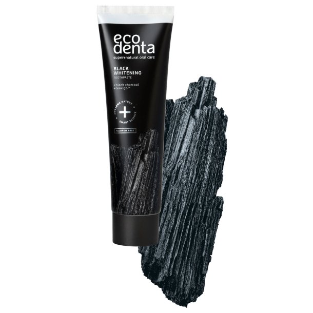 EcoDenta Black CHARCOAL Whitening Zahnpasta ohne Fluor