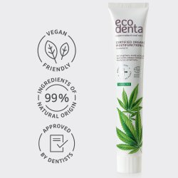 EcoDenta Organic MultiFunctional Tandkrm Hemp Oil 75 ml