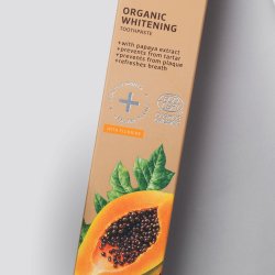 Organic Whitening Tannkrem ECODENTA Papaya &amp; Xylitol 75 ml