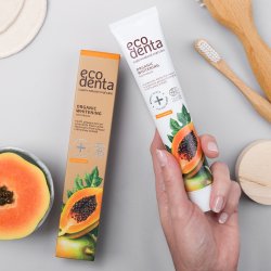 Organic Whitening Tannkrem ECODENTA Papaya &amp; Xylitol 75 ml