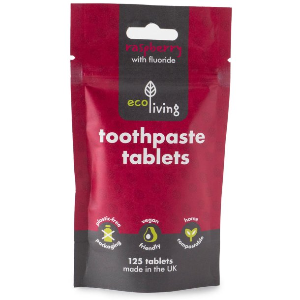 EcoLiving Tandkrmstabletter Rasperry Fluor 125 st.