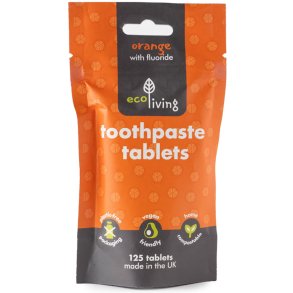 EcoLiving Tannkremtabletter Oransje Fluor 125 stk.