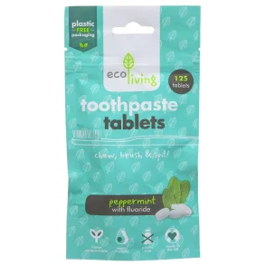EcoLiving Tandpasta Tabletter Peppermint Fluor 125 stk.