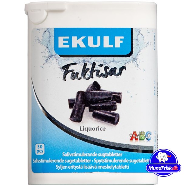 Ekulf Fuktisar Sockerfria sugtabletter mot muntorrhet Lakrits