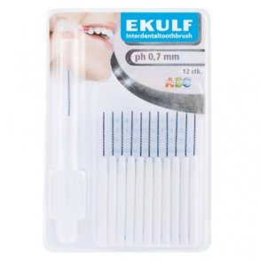 Ekulf ph Mellemrumsbrster 0.7 mm HVID
