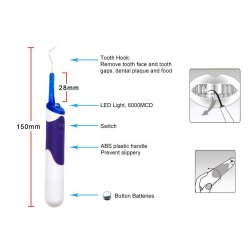 Tannrens - sett med 3 deler med LED-lys L-Pack