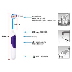 Tannrens - sett med 3 deler med LED-lys L-Pack