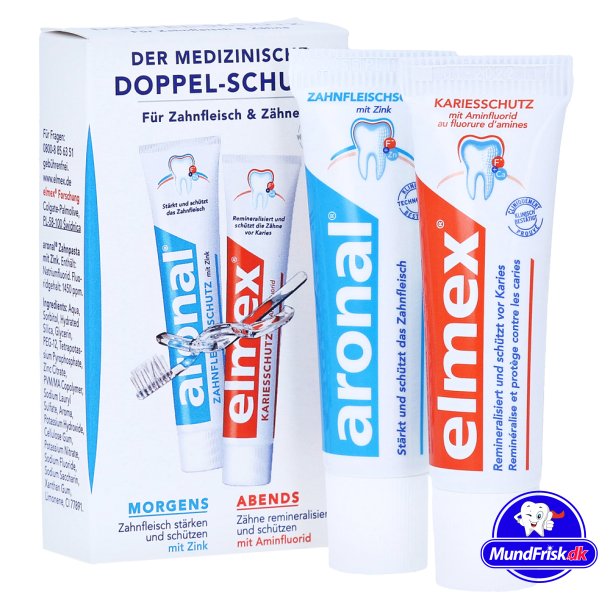 Elmex &amp; Aronal Zahnpasta mit Zink 2 x 12 ml.