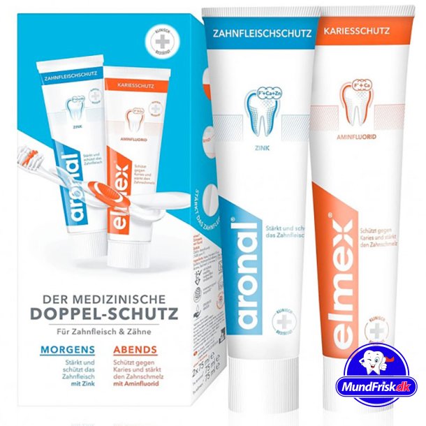 Elmex &amp; Aronal Zahnpasta mit Zink Set 2 x 75 ml.