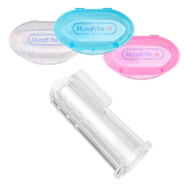 Finger-tandbrste i silikone til baby inkl. opbevarings-boks