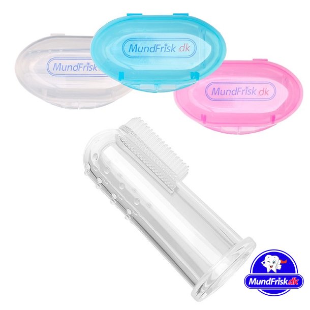 Silikon fingertandborste fr baby inkl. frvaringslda