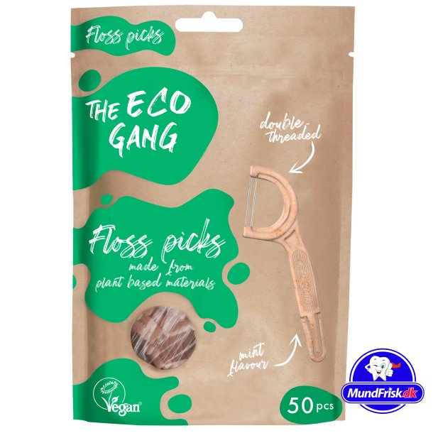 Floss uten PFAS The Eco Gang Floss Picks Dobbelttrdet