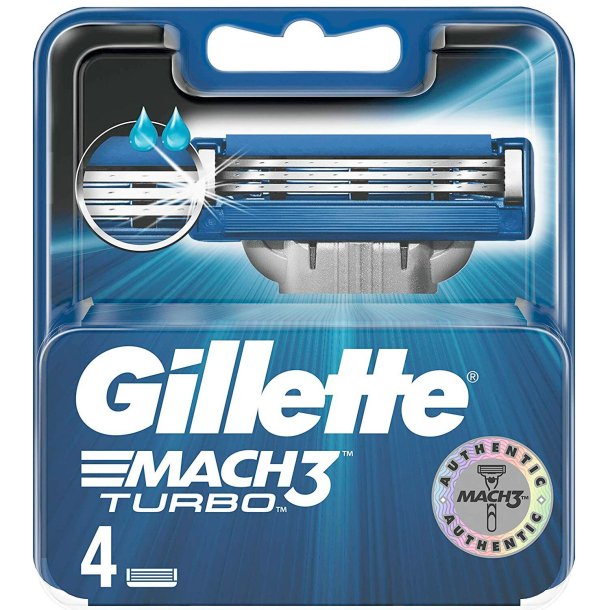 Gillette Barberblade Mach3 Turbo 4-pk.
