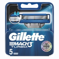 Gillette Barberblade Mach3 Turbo 5-pk.