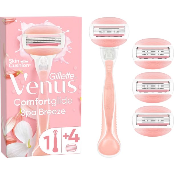 Gillette Venus Comfortglide Spa Breeze Barberskraber + 4 Barberblade