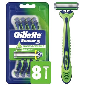 Gillette Sensor3 Sensitive 8 stk. Engangsskrabere