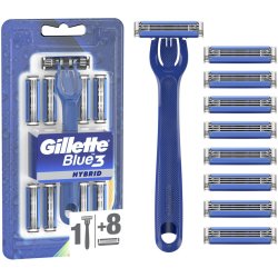 Gillette Blue3 Hybrid Barberskraber + 9 Barberblade