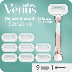 Gillette Venus Deluxe Smooth Barberskraber + 9 stk. Barberblade