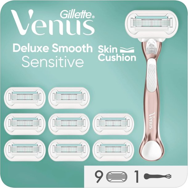 Gillette Venus Deluxe Smooth Barberskraber + 9 stk. Barberblade