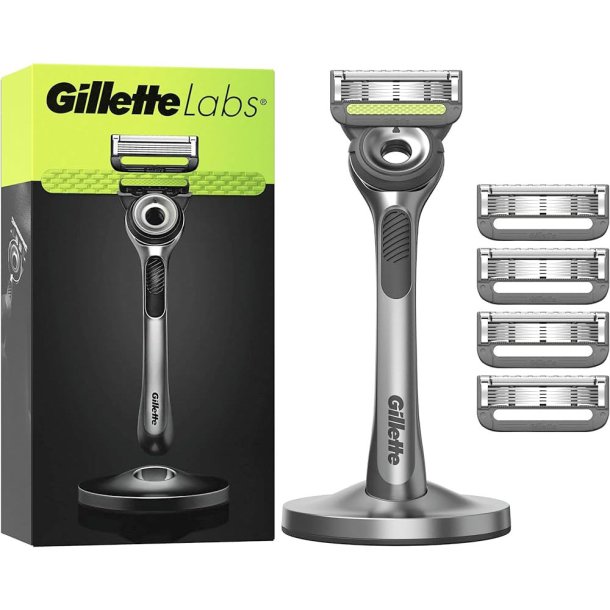 GilletteLabs Barberskraber + Magnet-dock + 5 Barberblade