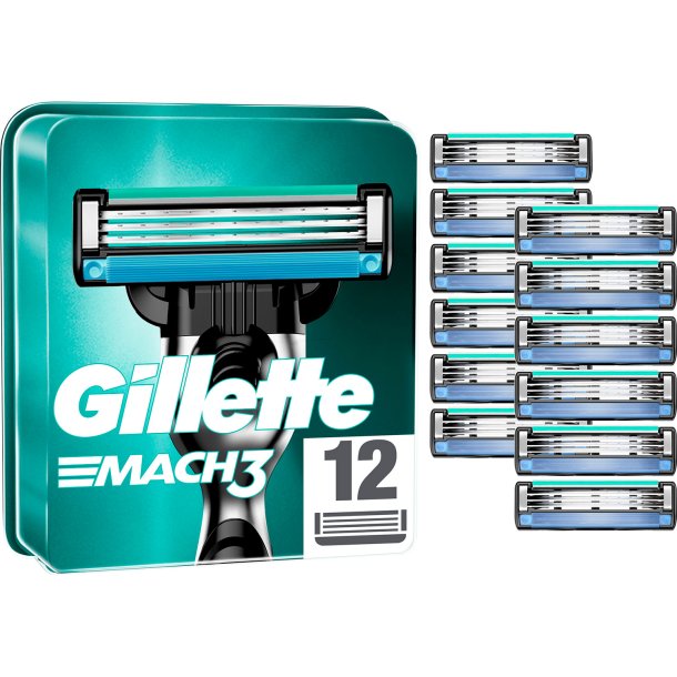Gillette Barberblade Mach3 12 stk.