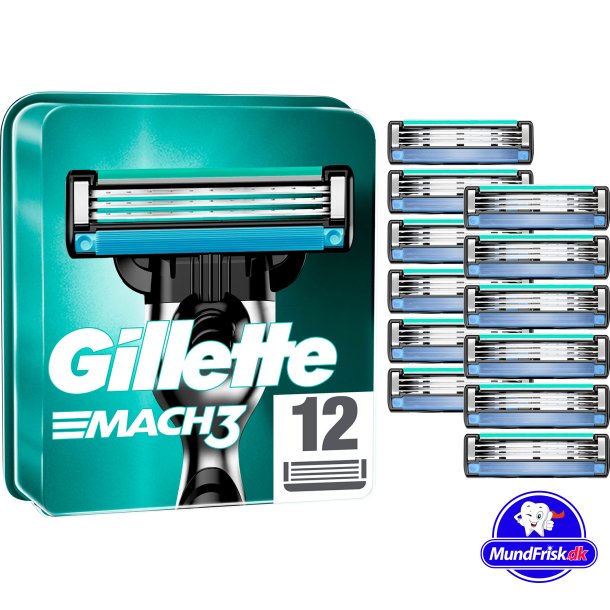 Gillette Barberblade Mach3 12 stk.
