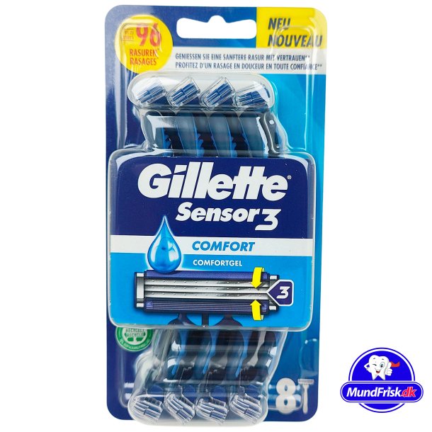 Gillette Sensor3 Comfort 8 stk. Engangsskrabere