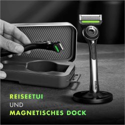 GilletteLabs Barberskraber + Magnet-dock + 5 Barberblade