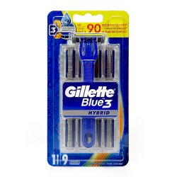 Gillette Blue3 Hybrid Barberskraber + 9 Barberblade