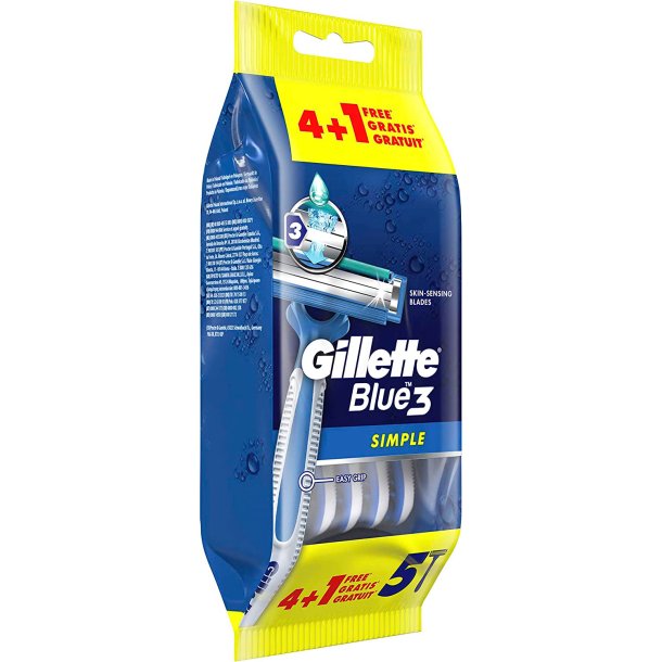 Gillette Blue3 Simple Engangsskrabere 5-pk.