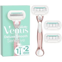 Gillette Venus Deluxe Smooth Sensitive Barberskraber + 3 Barberblade
