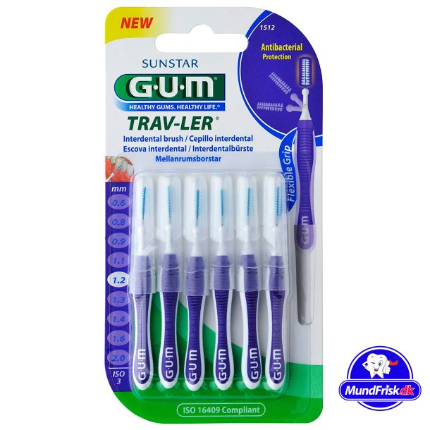 GUM TravLer Gap-B&uuml;rsten 1,2 mm ISO 3 LILA