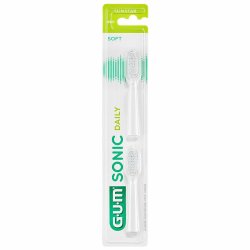 GUM Sonic Daily Brossettes de rechange blanches 2 pcs Refill