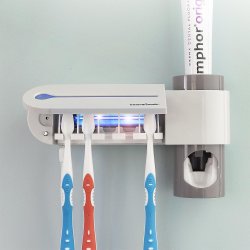 UV-Tandbrste-sterilisator Tandpastaholder + Tandpasta-dispenser
