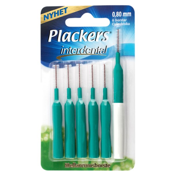 Plackers mellemrumsbrster - 0.8 mm - 6 stk. - Grn