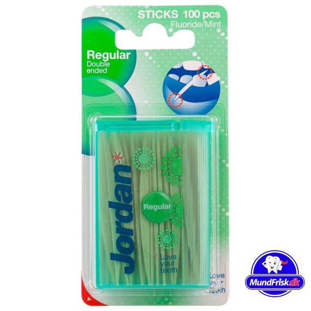 Jordan Regular Double Ended Tandpetare Mint & Fluor
