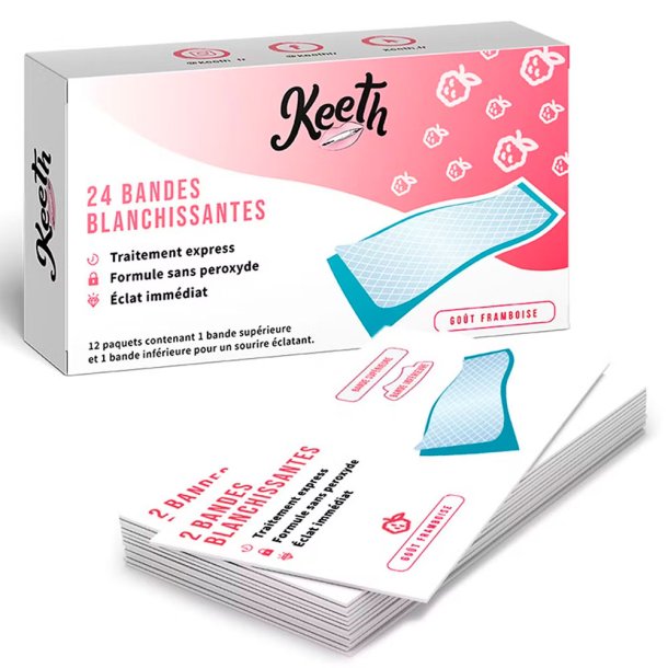 Tandblegnings-strimler Keeth Whitening Strips Raspberry