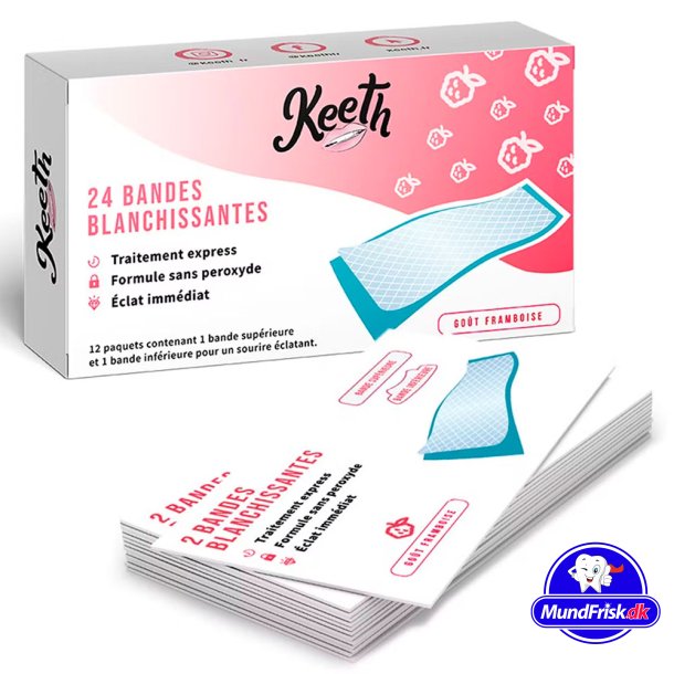 Tandblegnings-strimler Keeth Whitening Strips Raspberry