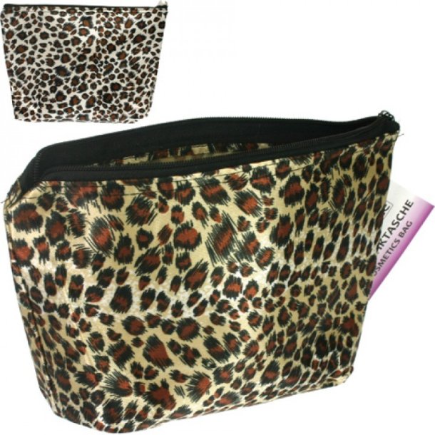 Kosmetikk- og toalettmappe - Leopard-look