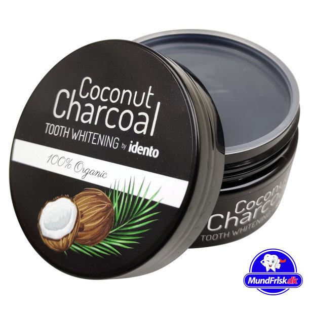 Idento Coconut Charcoal Tooth Whitening Med Aktiv Kul Sort Tandpasta med aktivt kul -