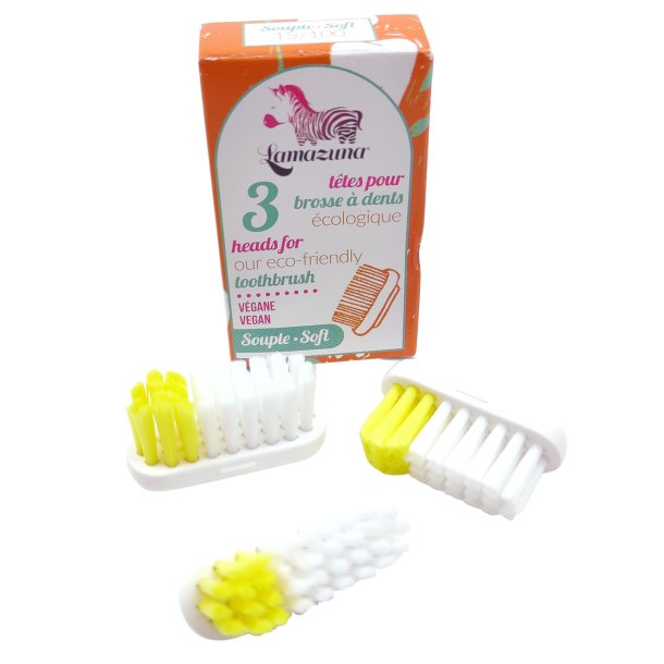 Lamazuna Tandbrstehoveder Refill - 3 stk. Soft